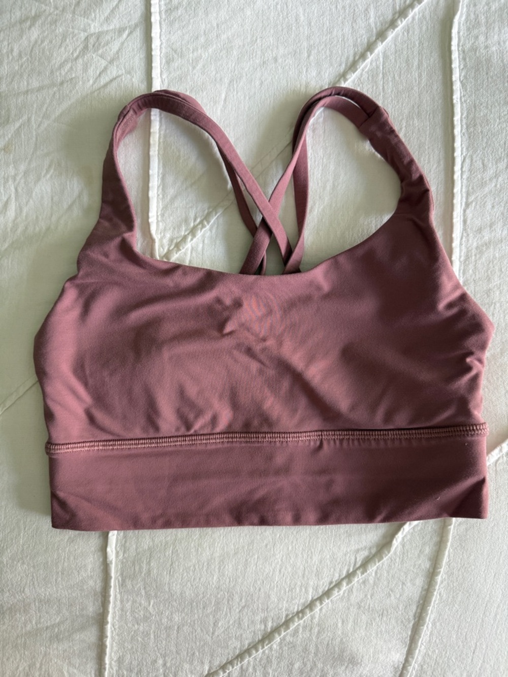 lululemon athletica mauve cross-strap sports bra